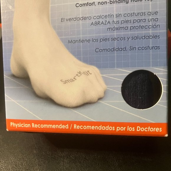Smart Knit Men's Navy Blue Diabetic Crew Socks M (8-10) NIB - Picture 4 of 8